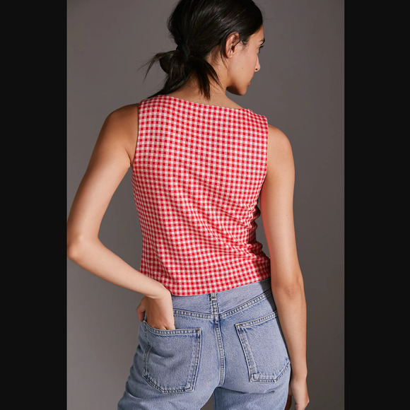 Eva Franco Gingham Bow Top - New - Size XL - Picture 3 of 5